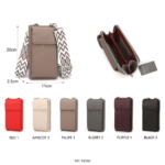 CARTERA PRATYS PORTA CELULAR TIRA GRUESA COLORES NEUTROS HC052-120