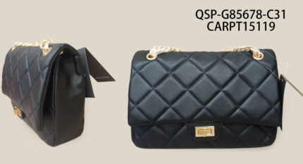 CARTERA SIMIL CUERO CON CADENA COLOR NEGRO QSP-G85678-C31-30