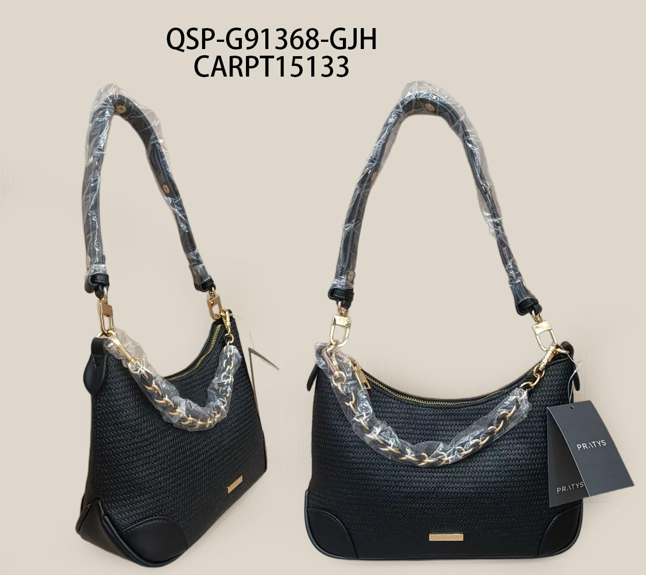 CARPT15133 CARTERA SIMIL CUERO CON DETALLE CADENA QSP-G91368-GJH-30 - Imagen 1